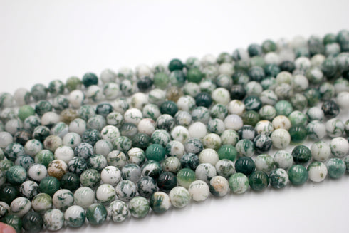Tree Agate Gemstone Beads, 8mm, Round